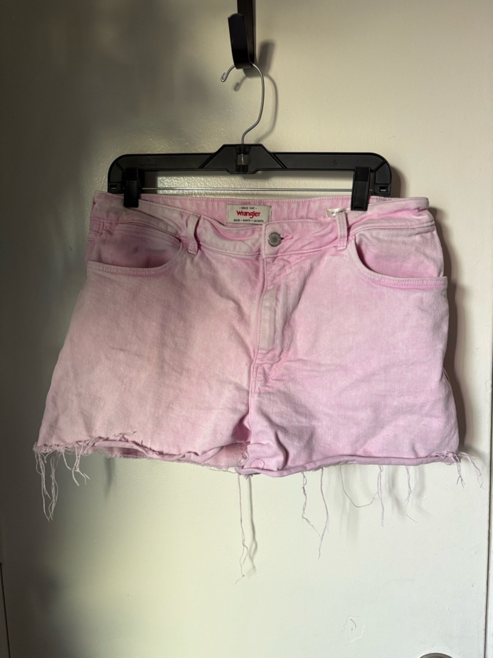 Wrangler Light Pink Denim Cutoff Shorts